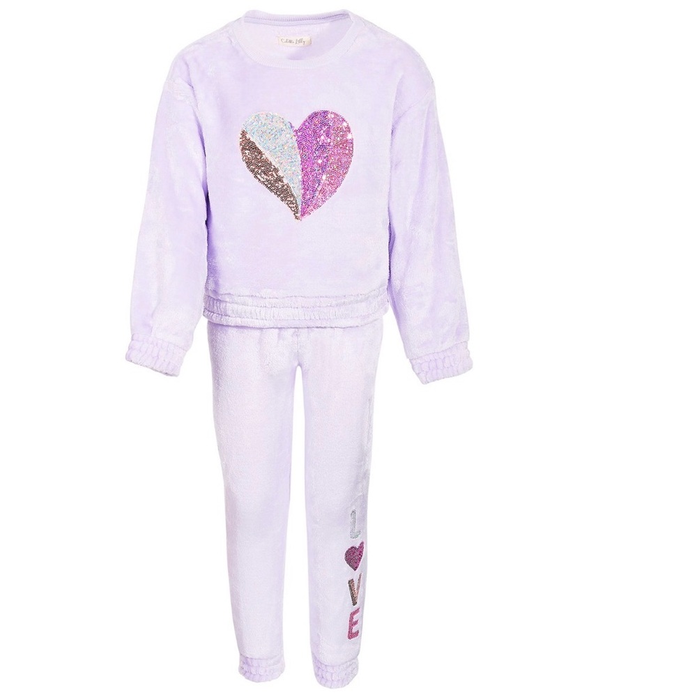 Colette Lilly cozy plush pullover Hoodie & Jogger set.